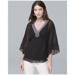 White House Black Market • embellished kimono top